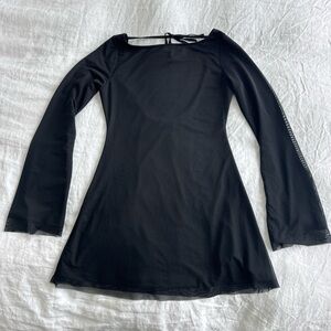 White fox Black Dress